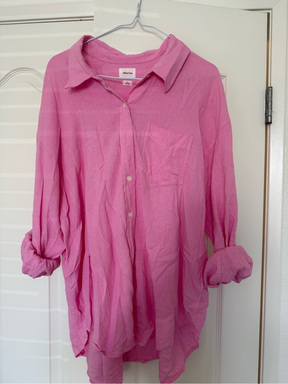 Wilfred Pink Button-Down Oversized Shirt